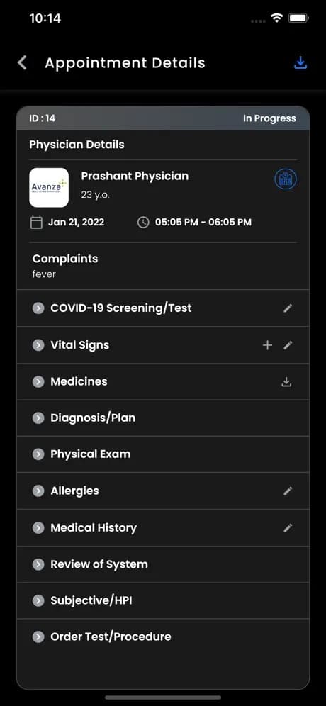 Tercardia Health App Screen 2