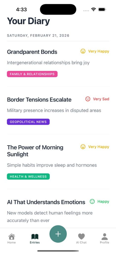 Your Personal AI Diary Screen 2