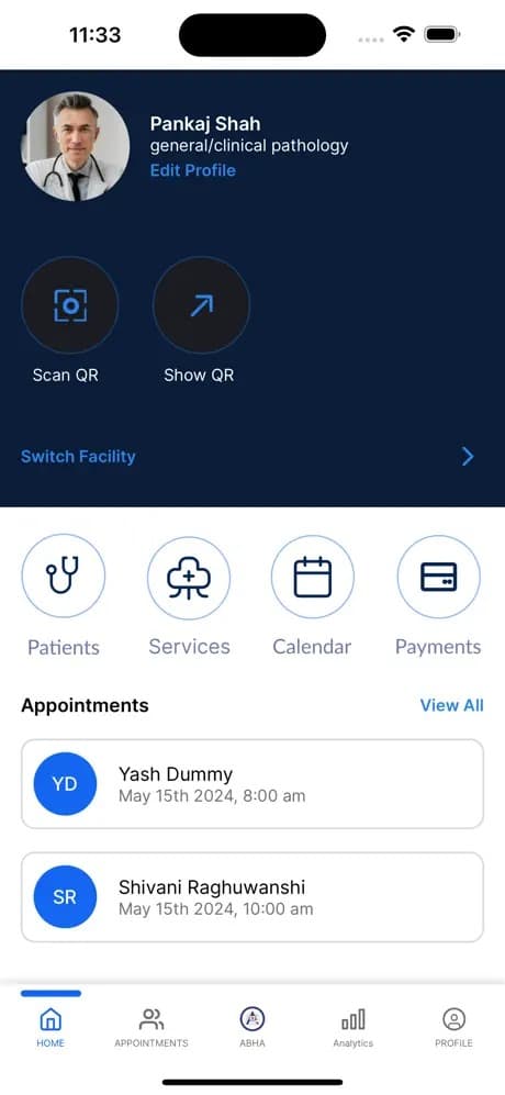 HeaLink HMIS App Screen 1